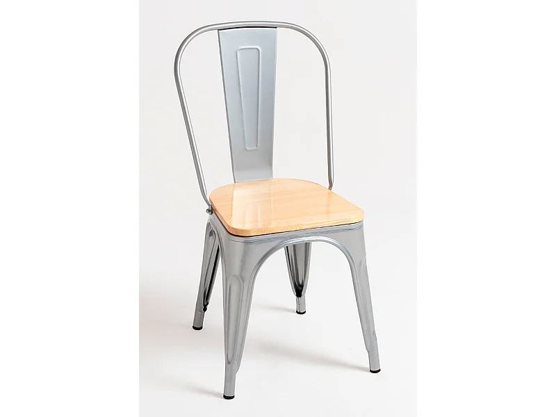 Packs Sillas Comedor - Pack 2 Sillas Torix Madera Natural - Gris metalizado