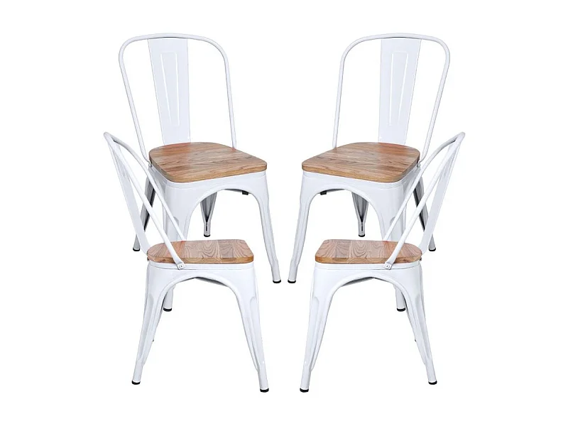 Packs Sillas Comedor - Pack 4 Sillas Torix Madera Natural - Blanco