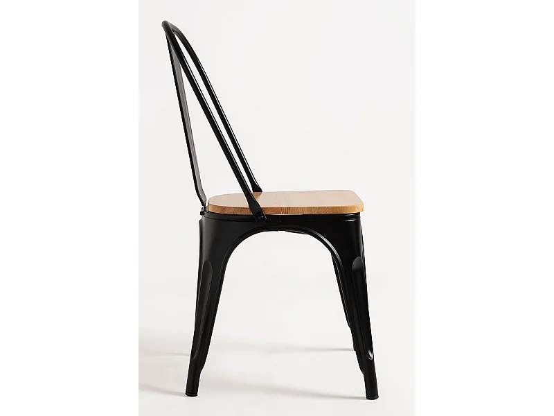 Packs Sillas Comedor - Pack 4 Sillas Torix Madera Natural - Negro mate