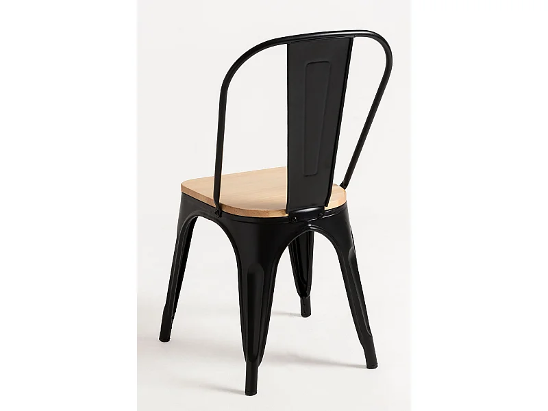 Packs Sillas Comedor - Pack 4 Sillas Torix Madera Natural - Negro mate
