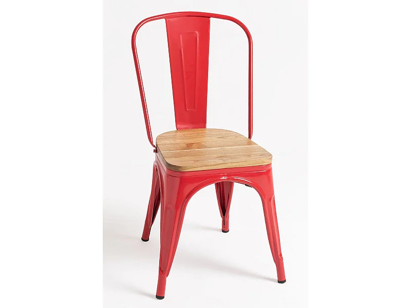 Sillas Comedor - Silla Torix Madera Natural - Rojo