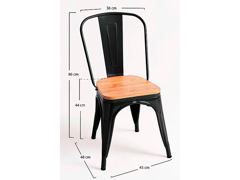 Sillas Comedor - Silla Torix Madera Natural - Negro