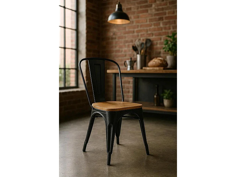 Sillas Comedor - Silla Torix Madera Natural - Negro