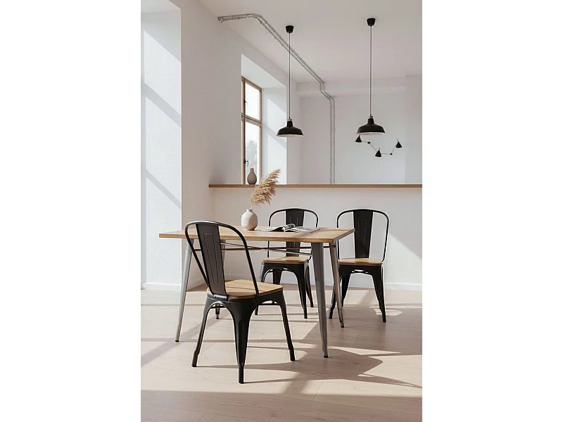 Sillas Comedor - Silla Torix Madera Natural - Negro