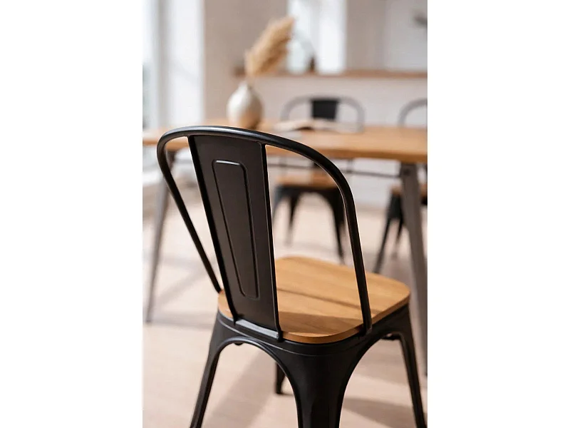 Sillas Comedor - Silla Torix Madera Natural - Negro