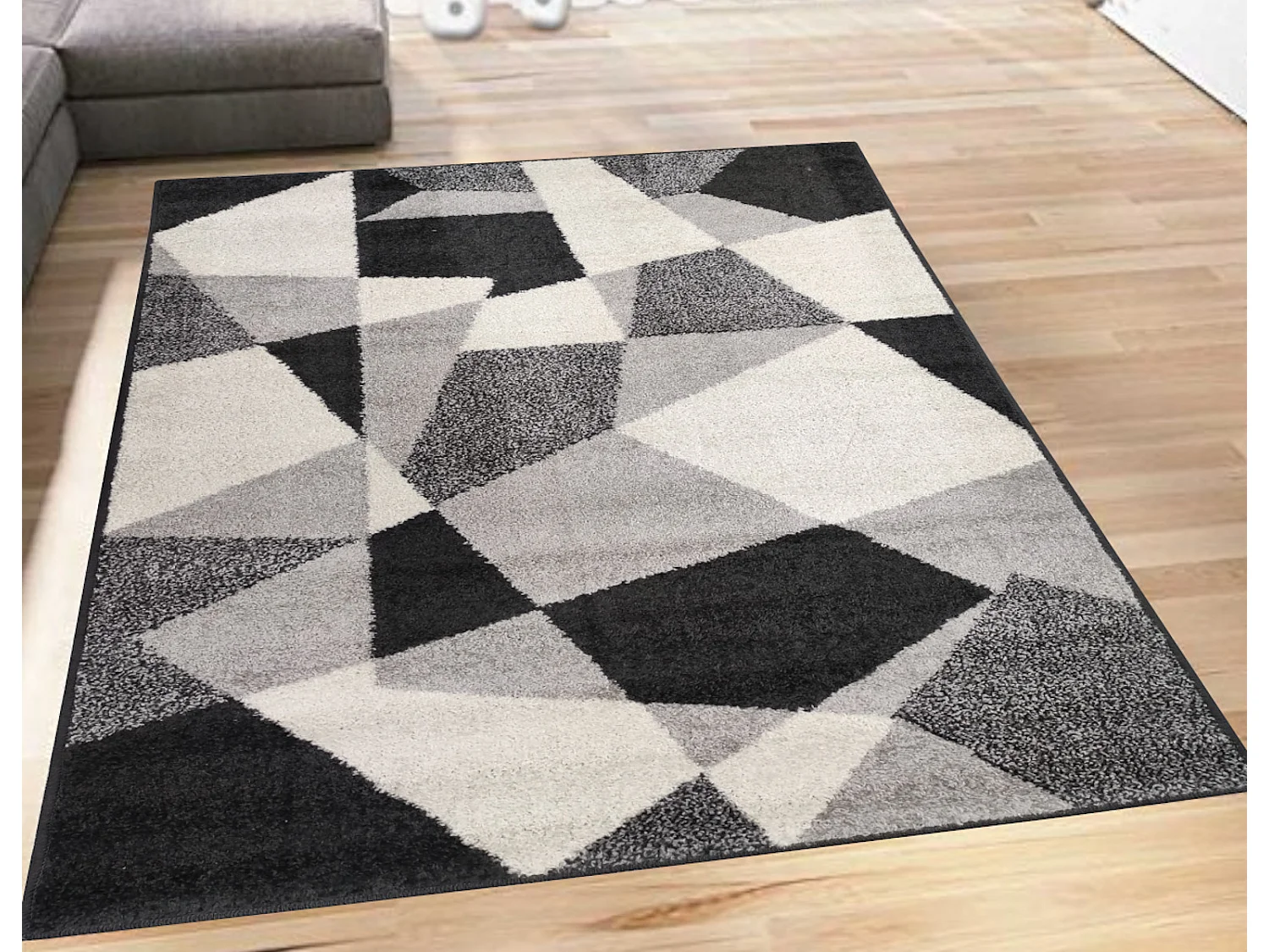 Alfombra Salon| Composición 100% Polipropileno| Grosor 11MM| Base Yute| Antideslizante| Geométrico| 100X150 CM