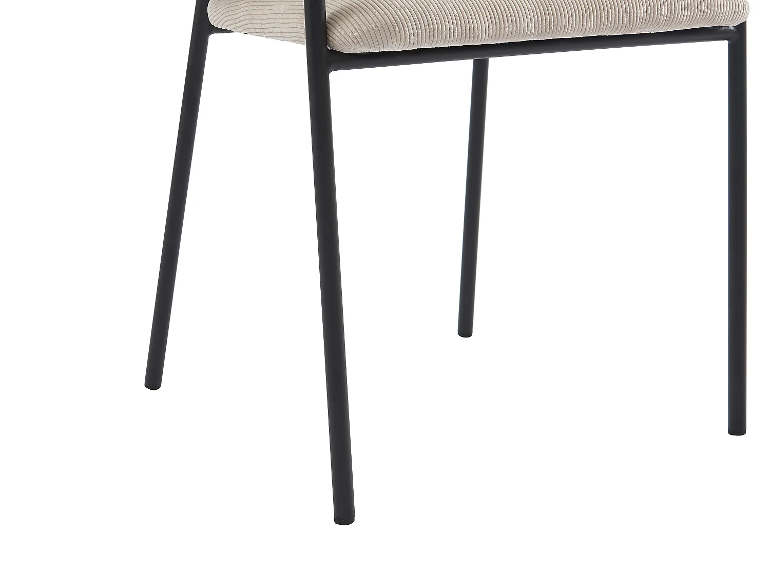 Stuhl mit Armlehnen 6er-Set - Cord & Schwarzes Metall - Cremefarben - ORDIDA  von Pascal MORABITO