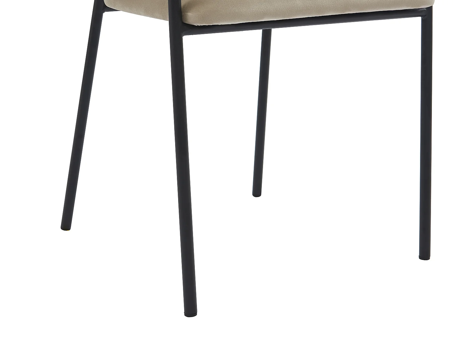 Lot de 6 chaises avec accoudoirs en velours et métal noir - Beige - ORDIDA de Pascal MORABITO