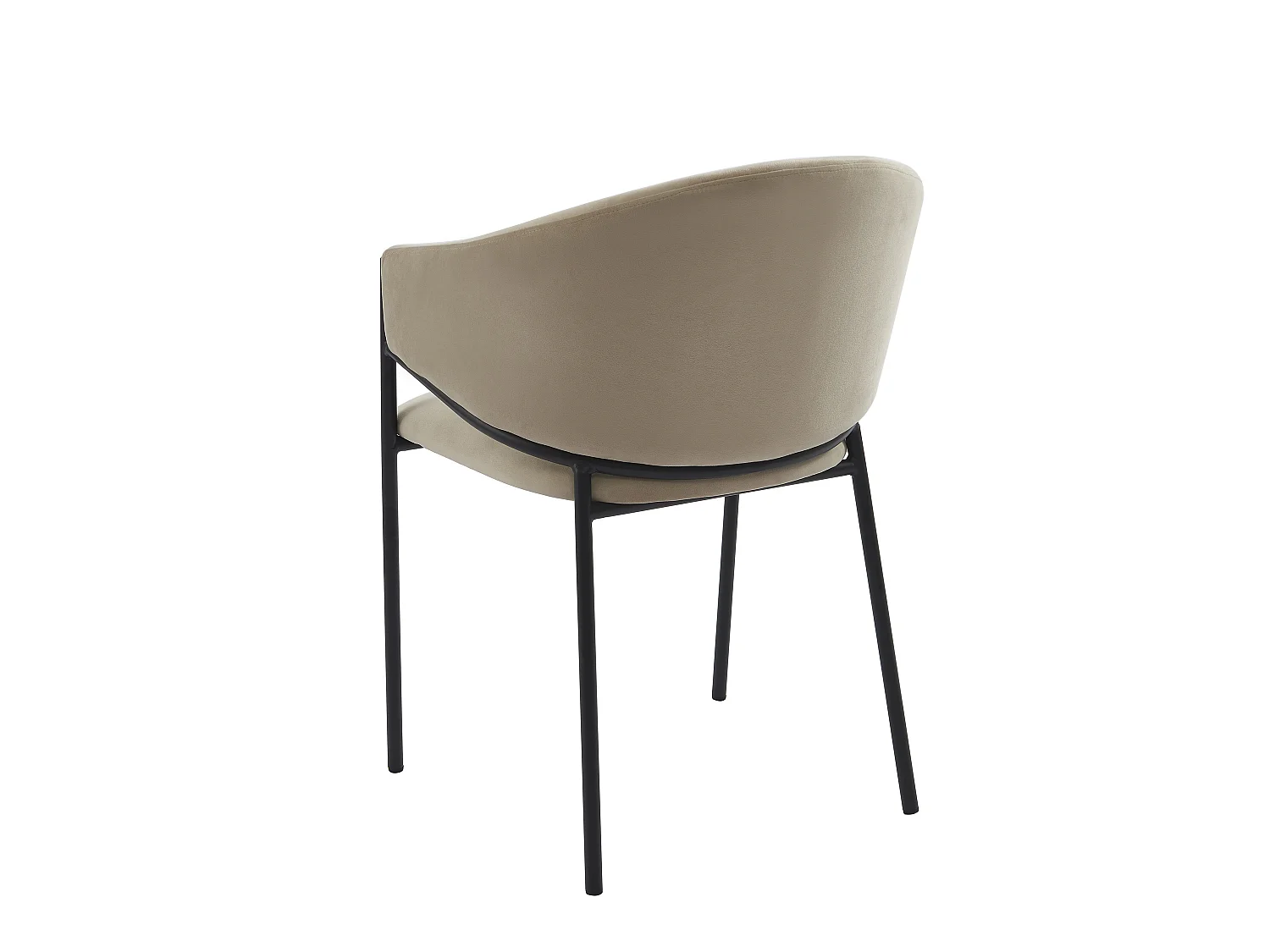 Lot de 6 chaises avec accoudoirs en velours et métal noir - Beige - ORDIDA de Pascal MORABITO