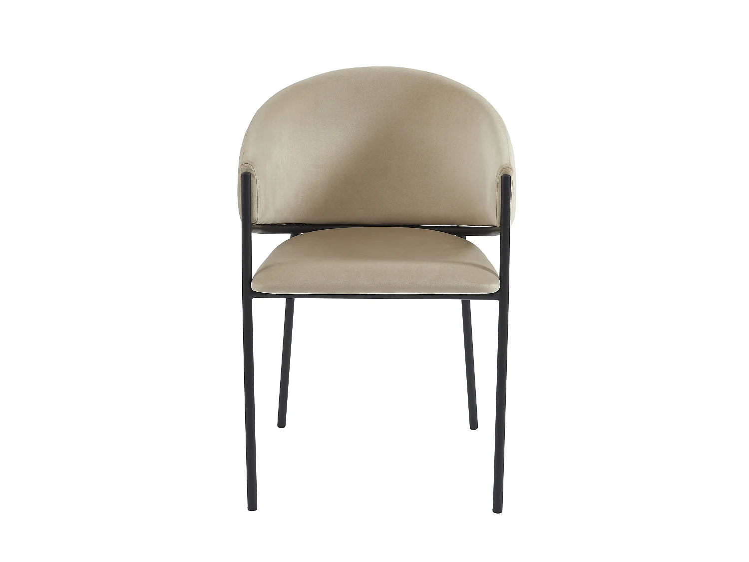 Lot de 6 chaises avec accoudoirs en velours et métal noir - Beige - ORDIDA de Pascal MORABITO
