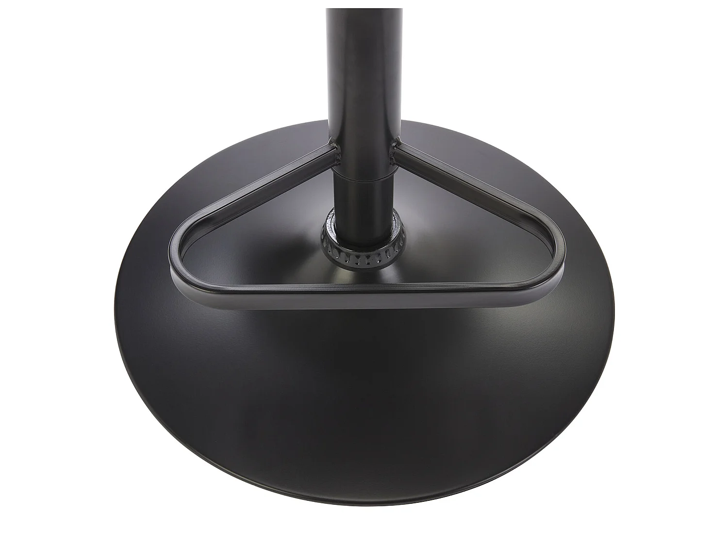 taburete alto de tela y metal negro - Altura ajustable - Crema - ELEANA