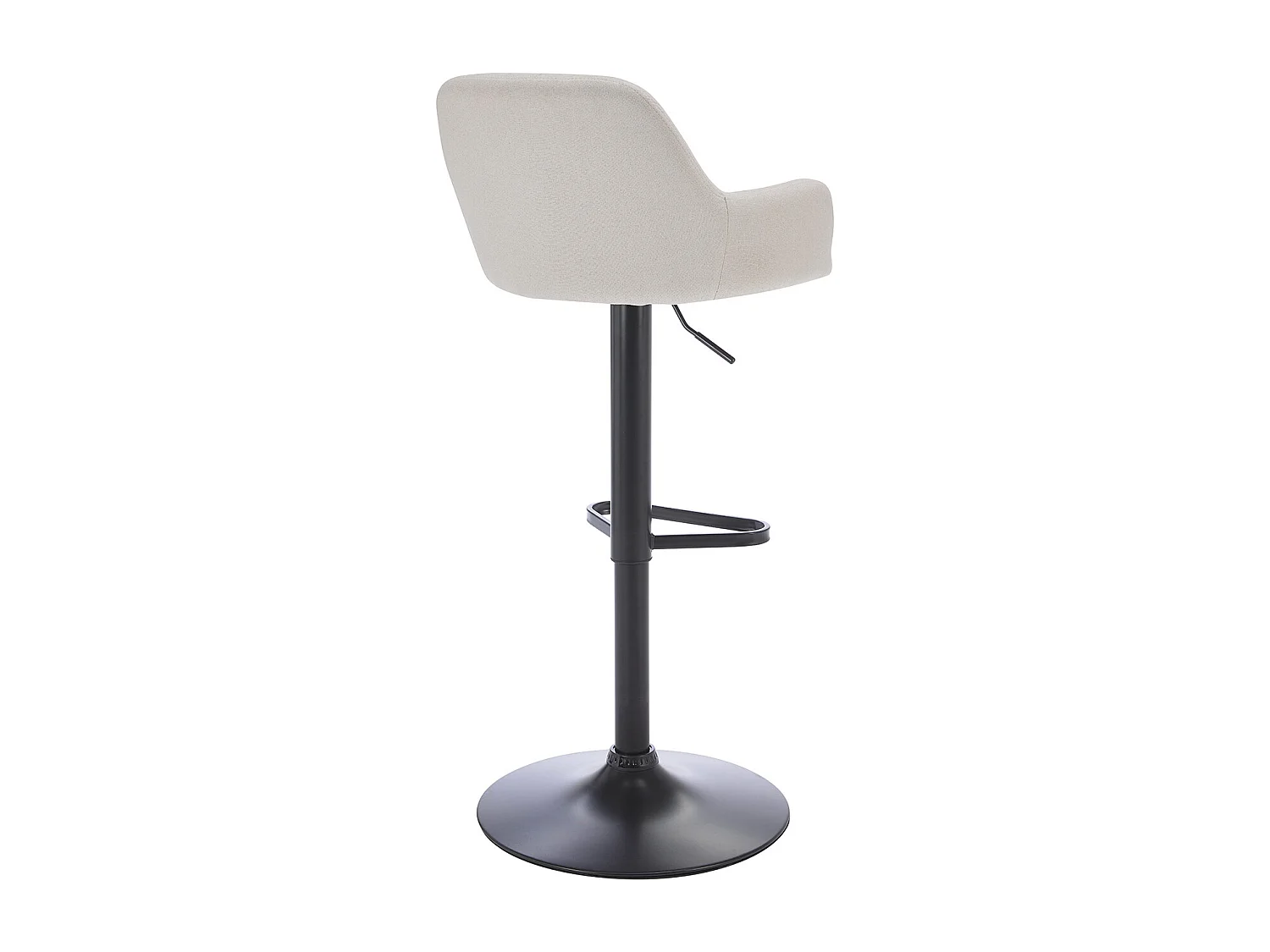 Barhocker - Stoff & schwarzes Metall - Höhenverstellbar - Cremefarben - ELEANA