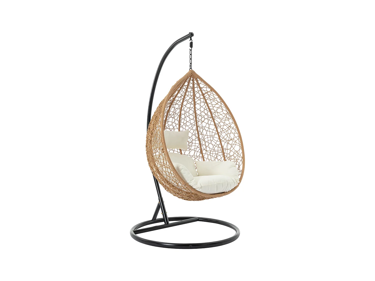 Fotel wiszący z technorattanu - Naturalny jasny - CAMPLI marki MYLIA