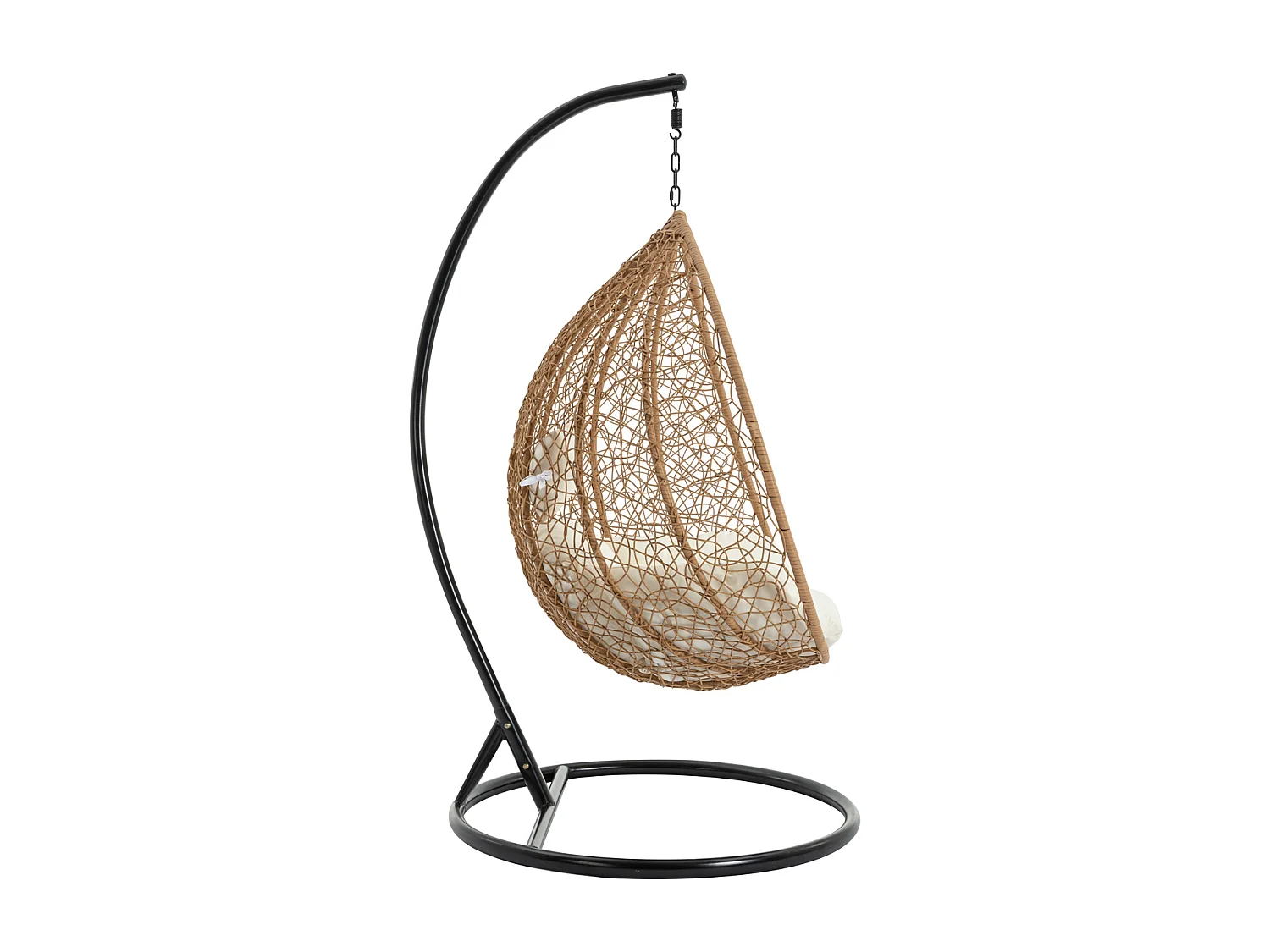 Fotel wiszący z technorattanu - Naturalny jasny - CAMPLI marki MYLIA