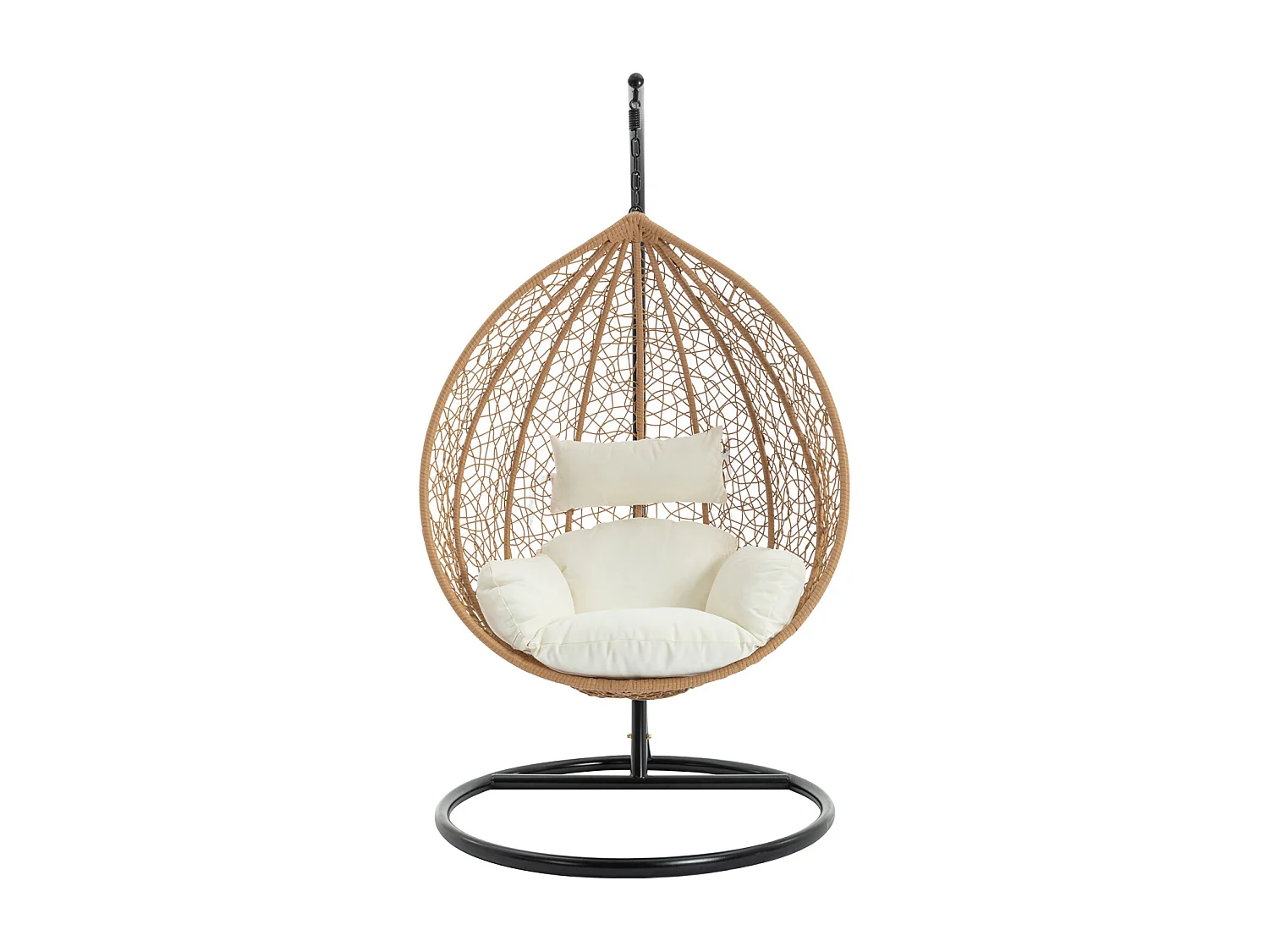 Fauteuil suspendu en résine tressée - Naturel clair - CAMPLI de MYLIA