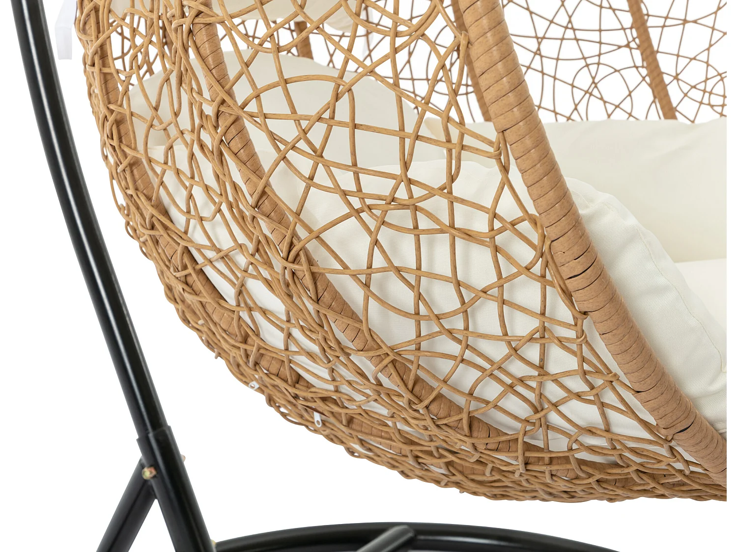 Fauteuil suspendu en résine tressée - Naturel clair - CAMPLI de MYLIA