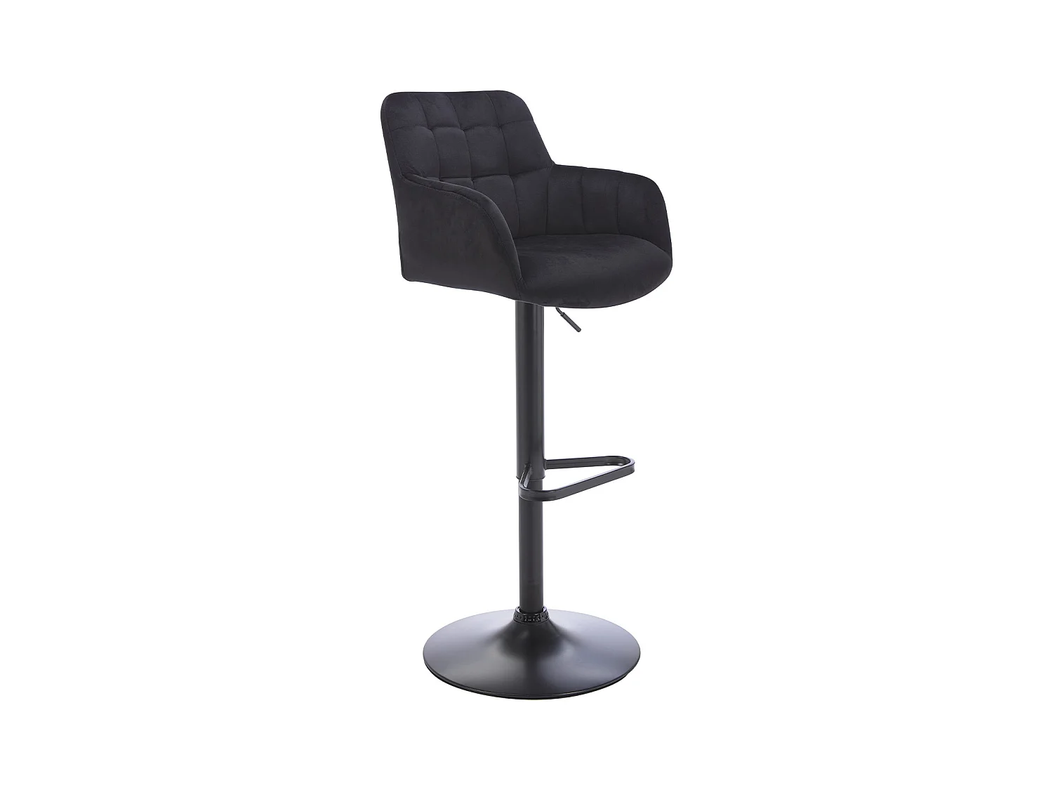 Tabouret de bar en velours et métal - Hauteur réglable - Noir - PEGA de Pascal MORABITO