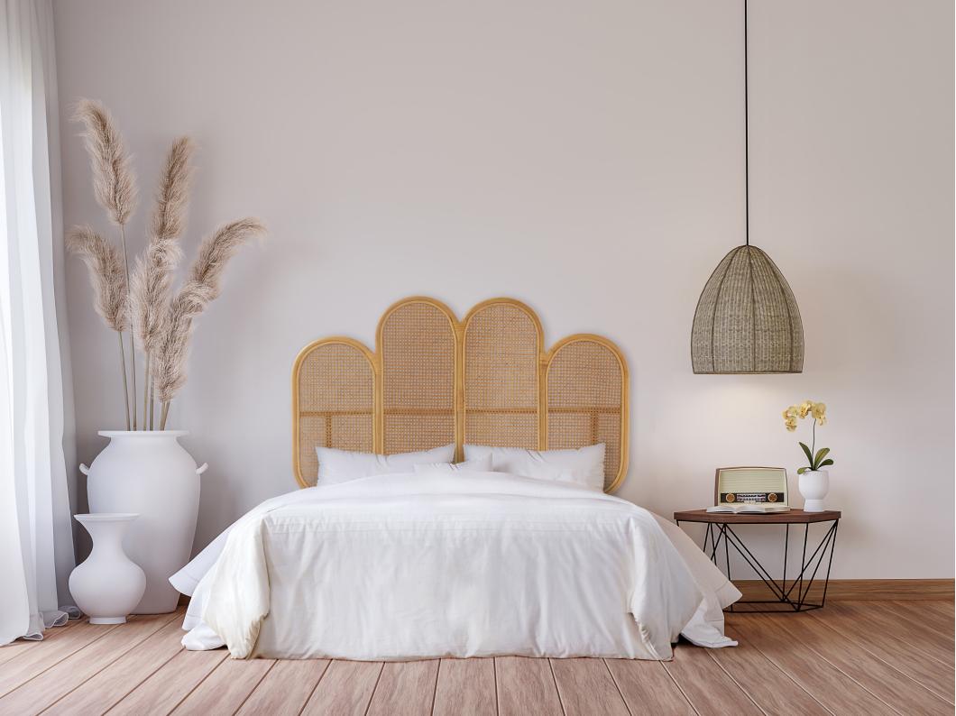 Tête de lit 140 cm - Cannage de rotin - Naturel - NILOMI