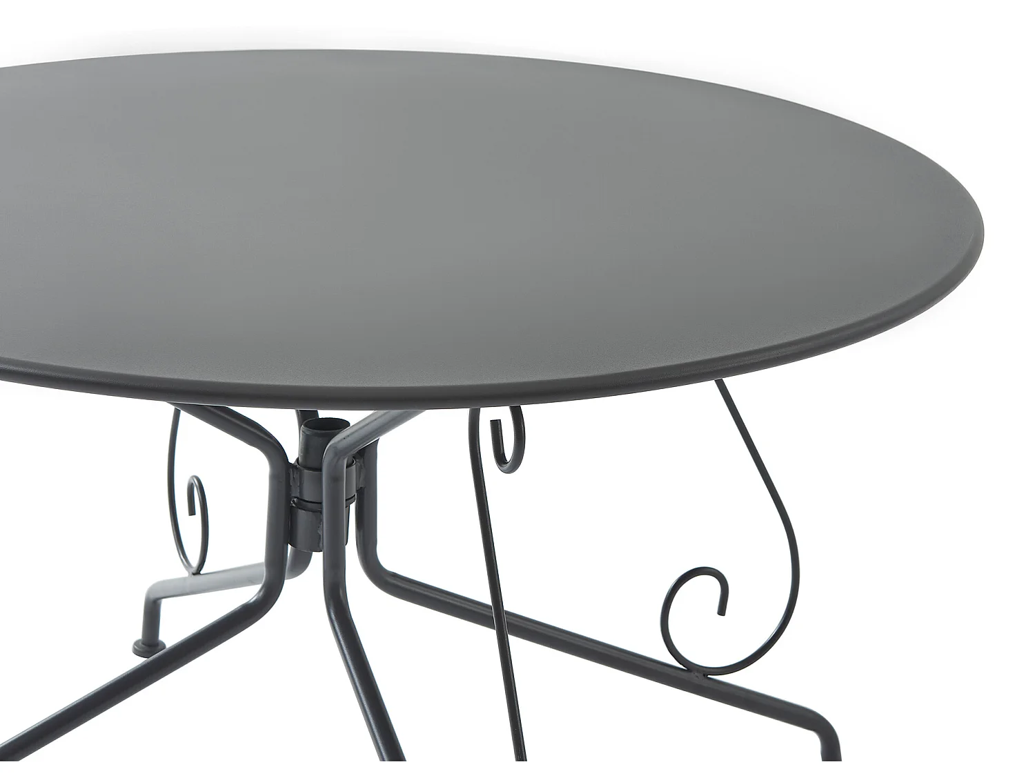 Table de jardin D.120 cm en métal façon fer forgé - Anthracite - GUERMANTES de MYLIA