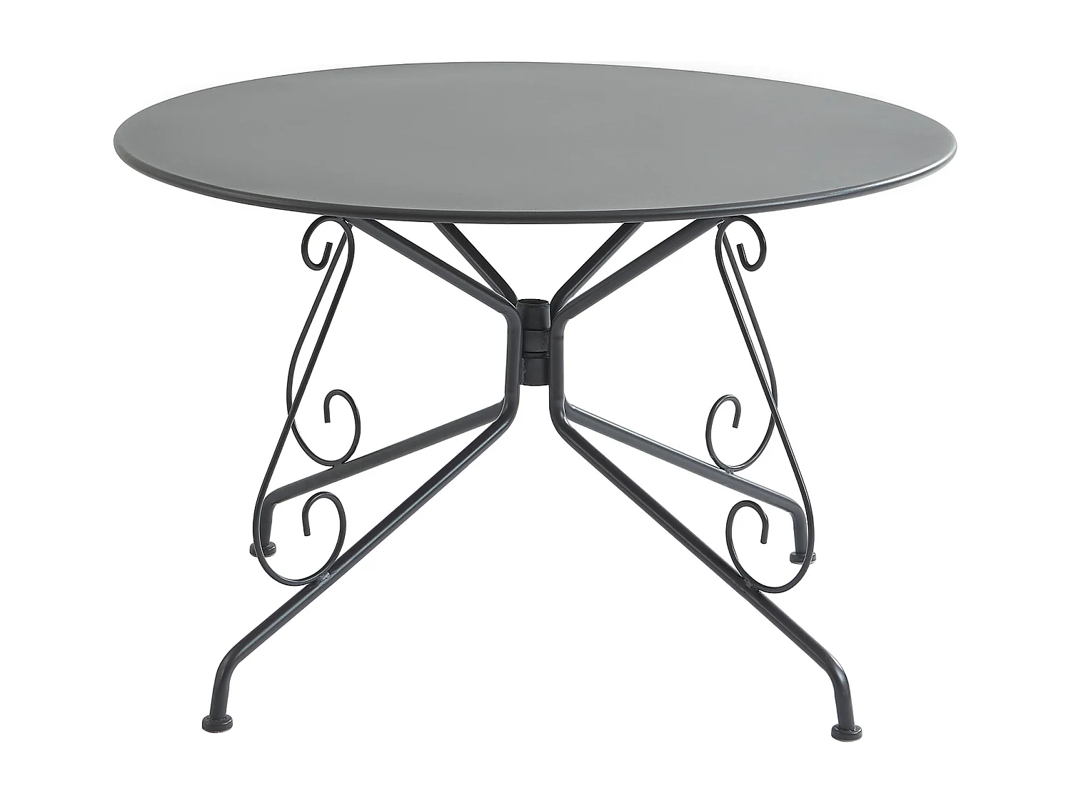 Table de jardin D.120 cm en métal façon fer forgé - Anthracite - GUERMANTES de MYLIA