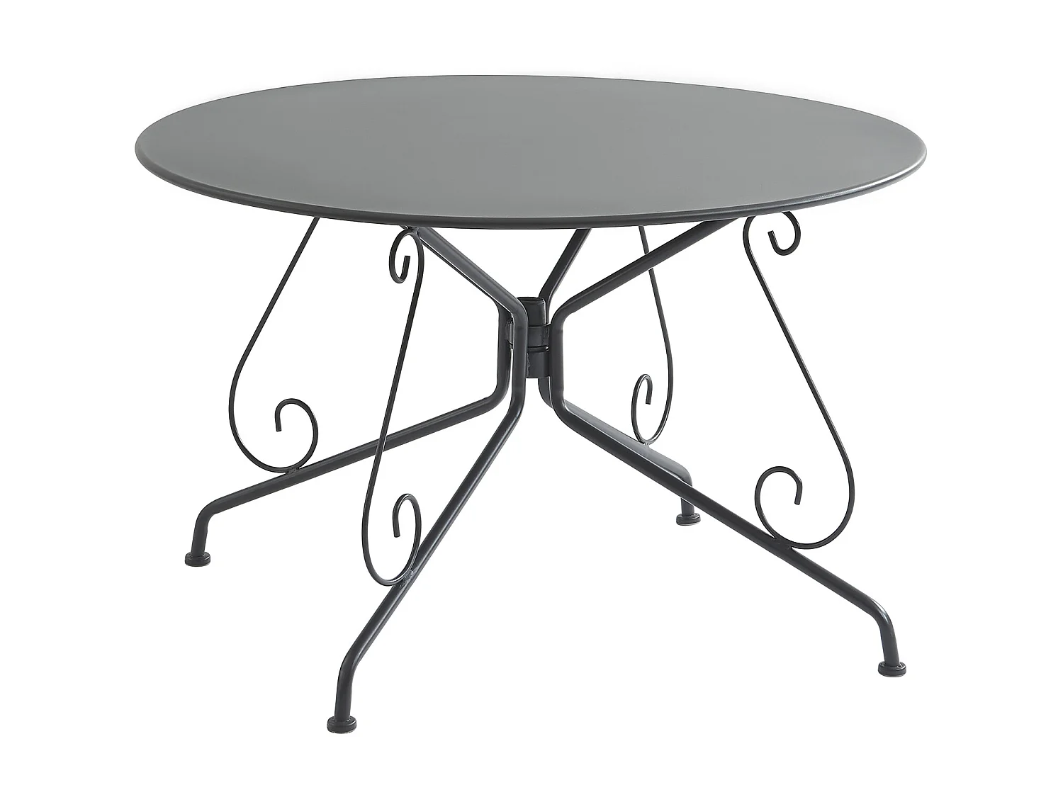 Table de jardin D.120 cm en métal façon fer forgé - Anthracite - GUERMANTES de MYLIA