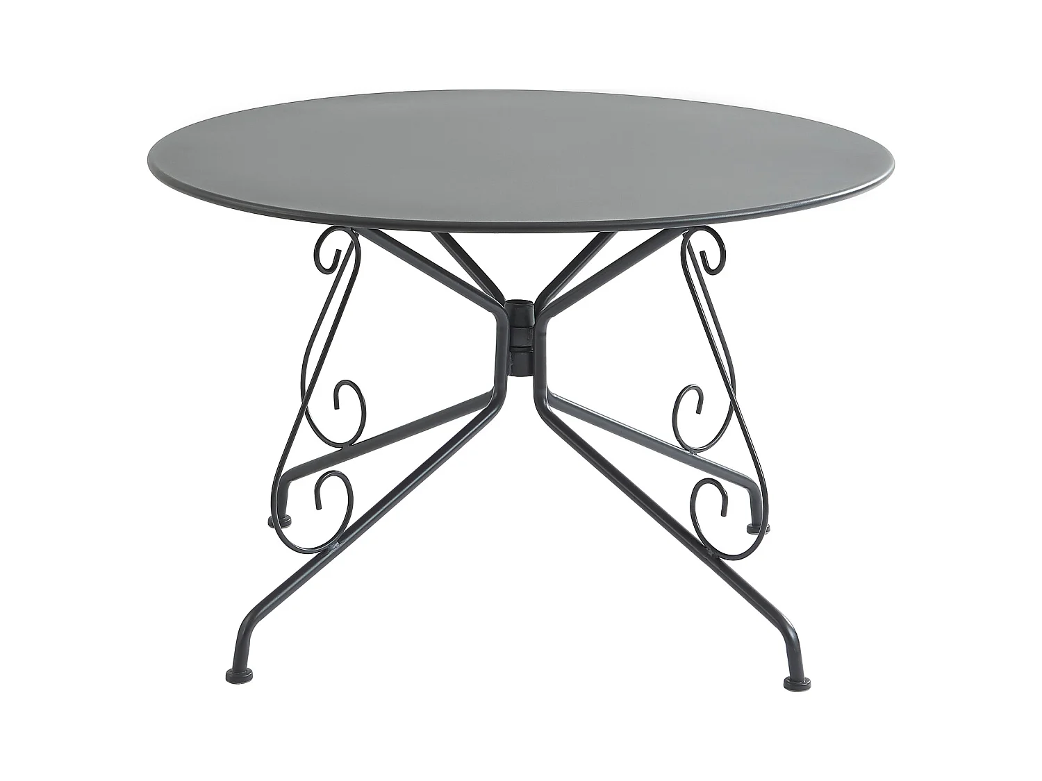 Mesa de jardim D.120 cm metal estilo ferro forjado antracite - GUERMANTES de MYLIA