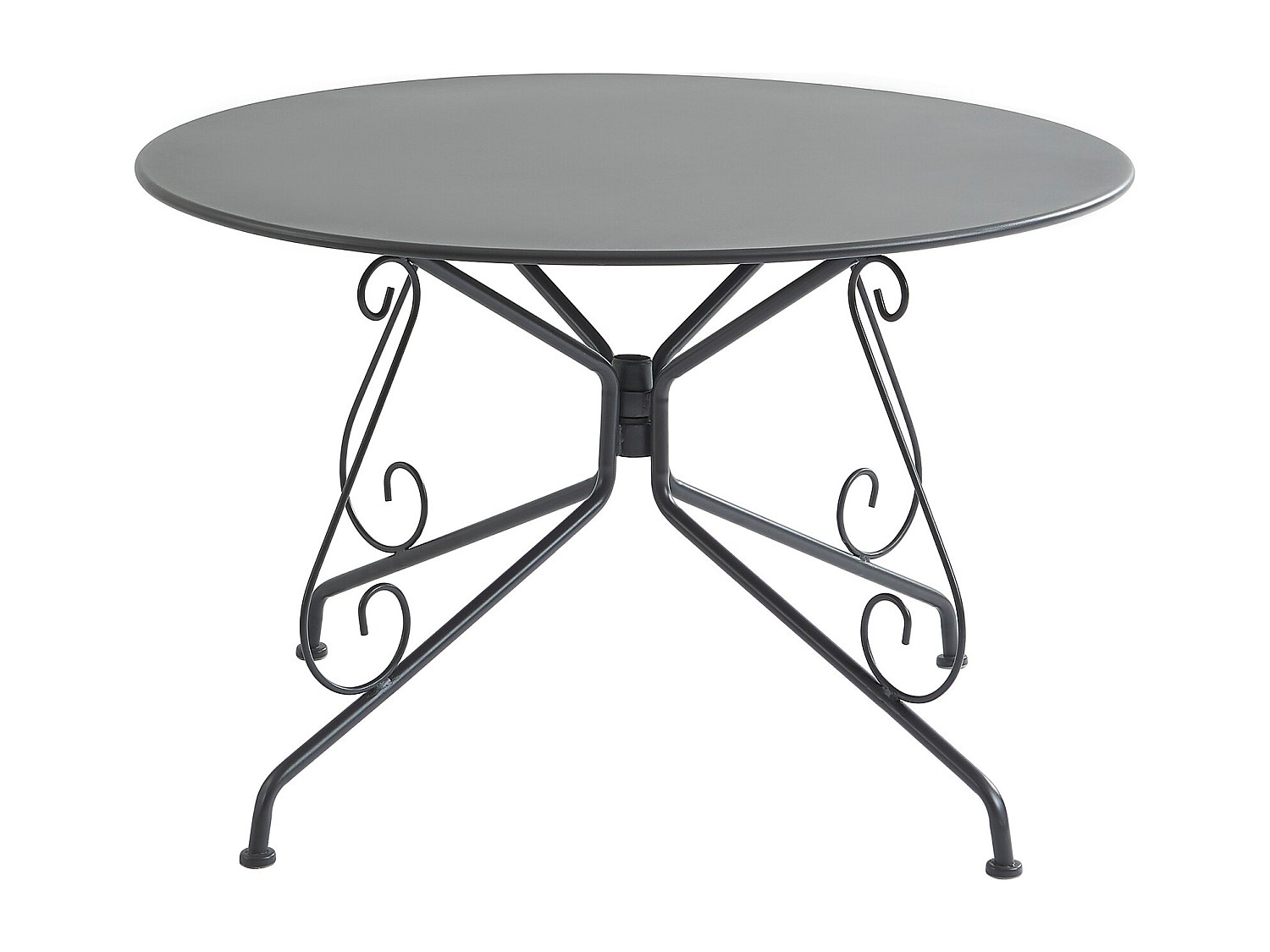 Vente-unique Gartentisch - D. 120 Cm - Metall In Eisenoptik - Anthrazit - Guermantes Von Mylia