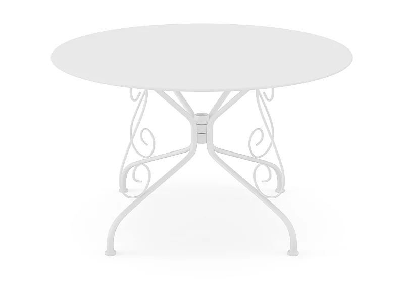 Metalen tuinbank met gietijzeren stijl D120 - Wit - GUERMANTES van MYLIA