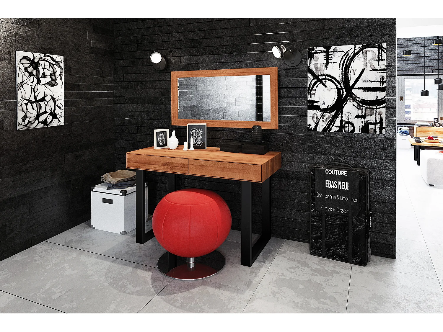 STEEL - Schminktisch  aus Kernbuche, naturgeölt