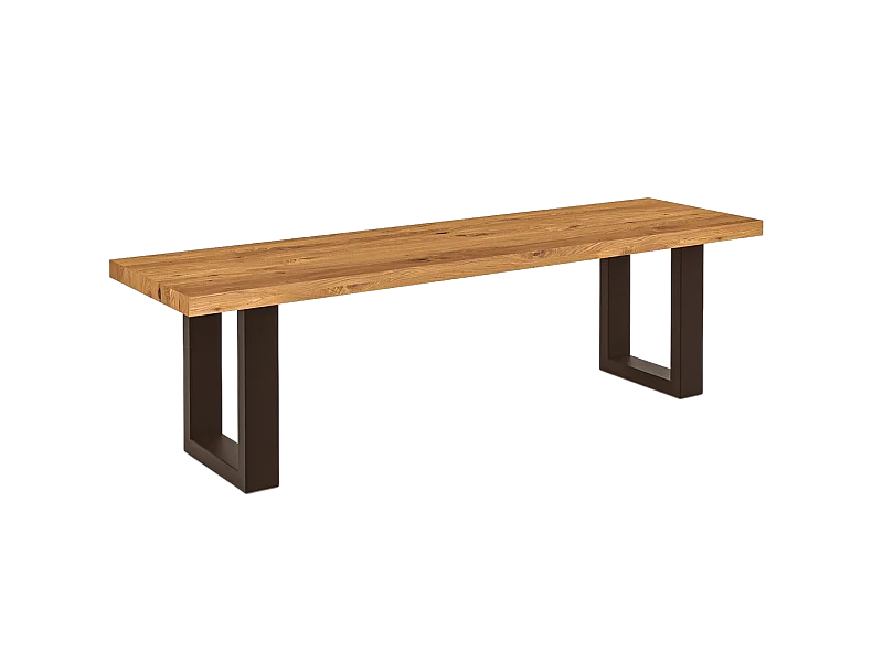 STEEL - Tischbank aus Wildeiche, naturgeölt