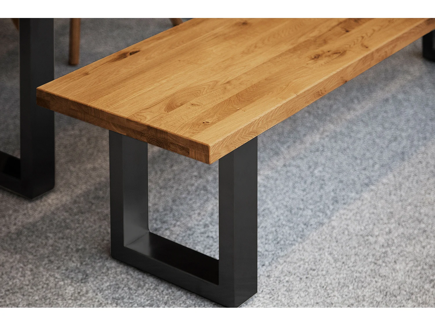 STEEL - Tischbank aus Wildeiche, naturgeölt