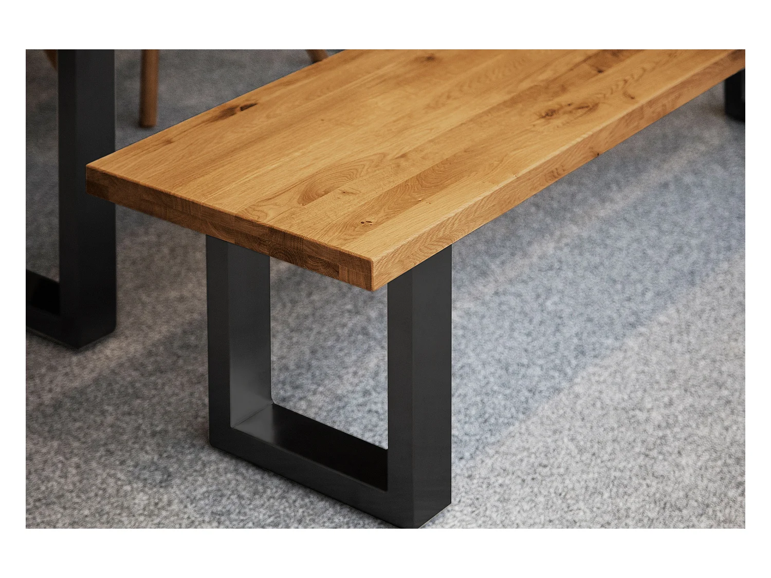 STEEL - Tischbank aus Wildeiche, naturgeölt