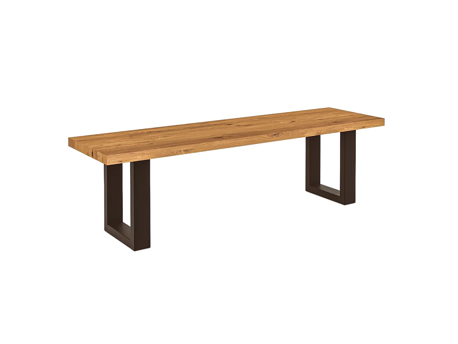 STEEL - Tischbank aus Wildeiche, naturgeölt