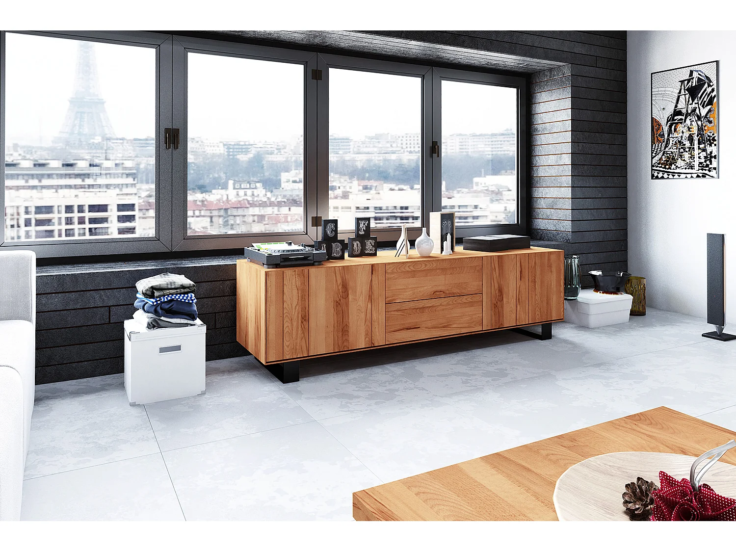 STEEL - Kommode aus Kernbuche, naturgeölt