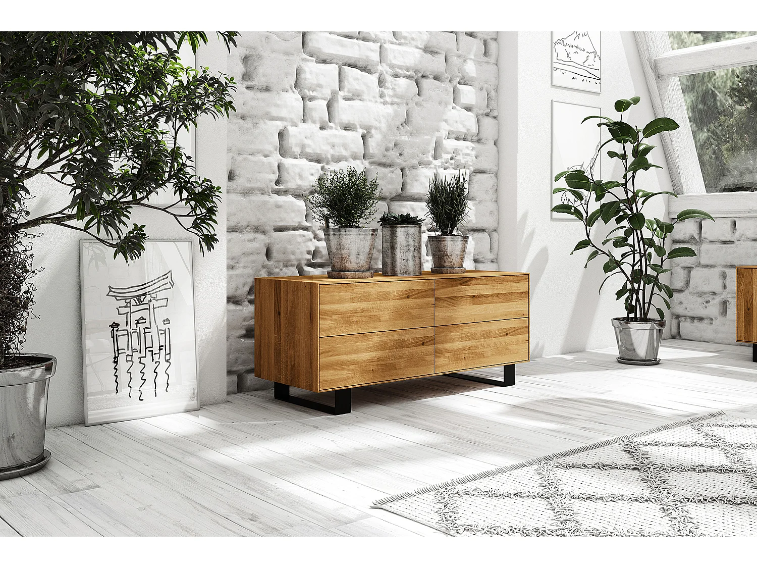 STEEL - Kommode aus Wildeiche, naturgeölt