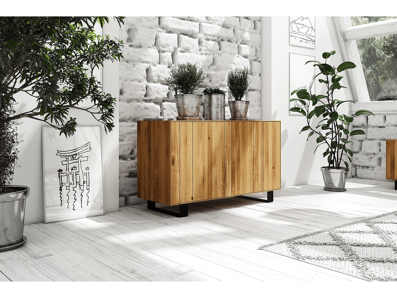 STEEL - Kommode aus Wildeiche, naturgeölt