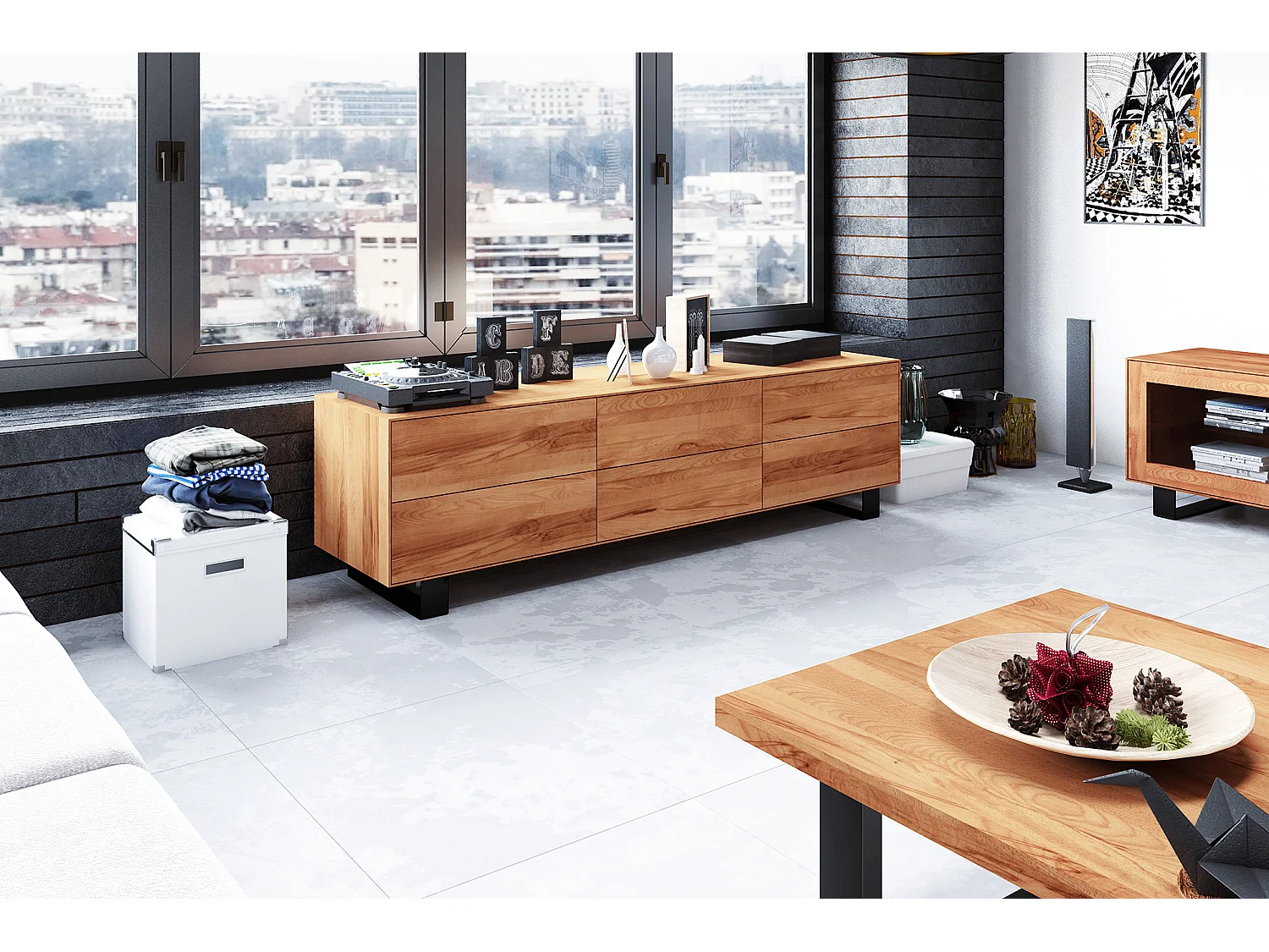 STEEL - Kommode aus Kernbuche, naturgeölt