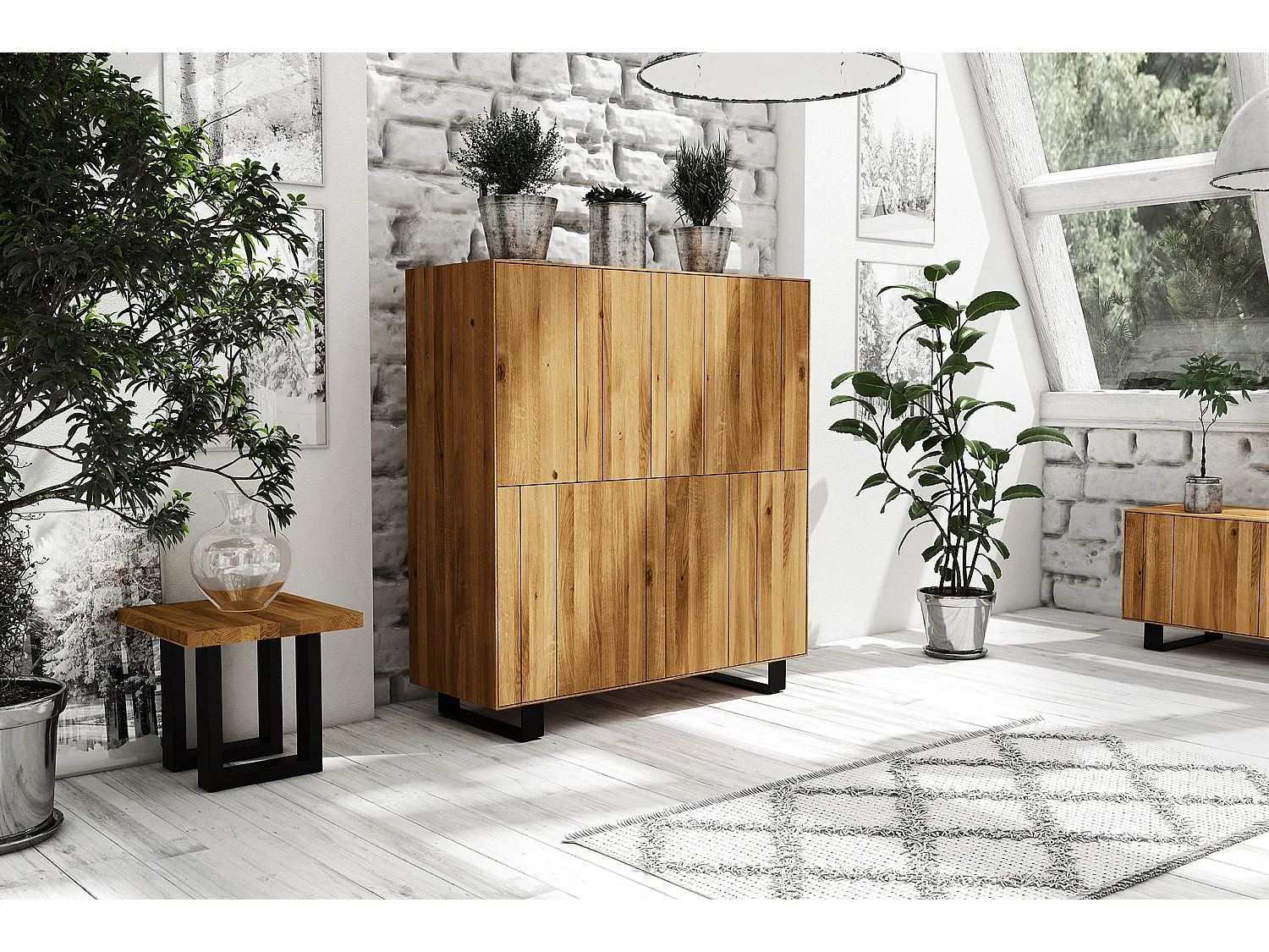 STEEL - Commode en chêne sauvage, finition à l'huile naturelle