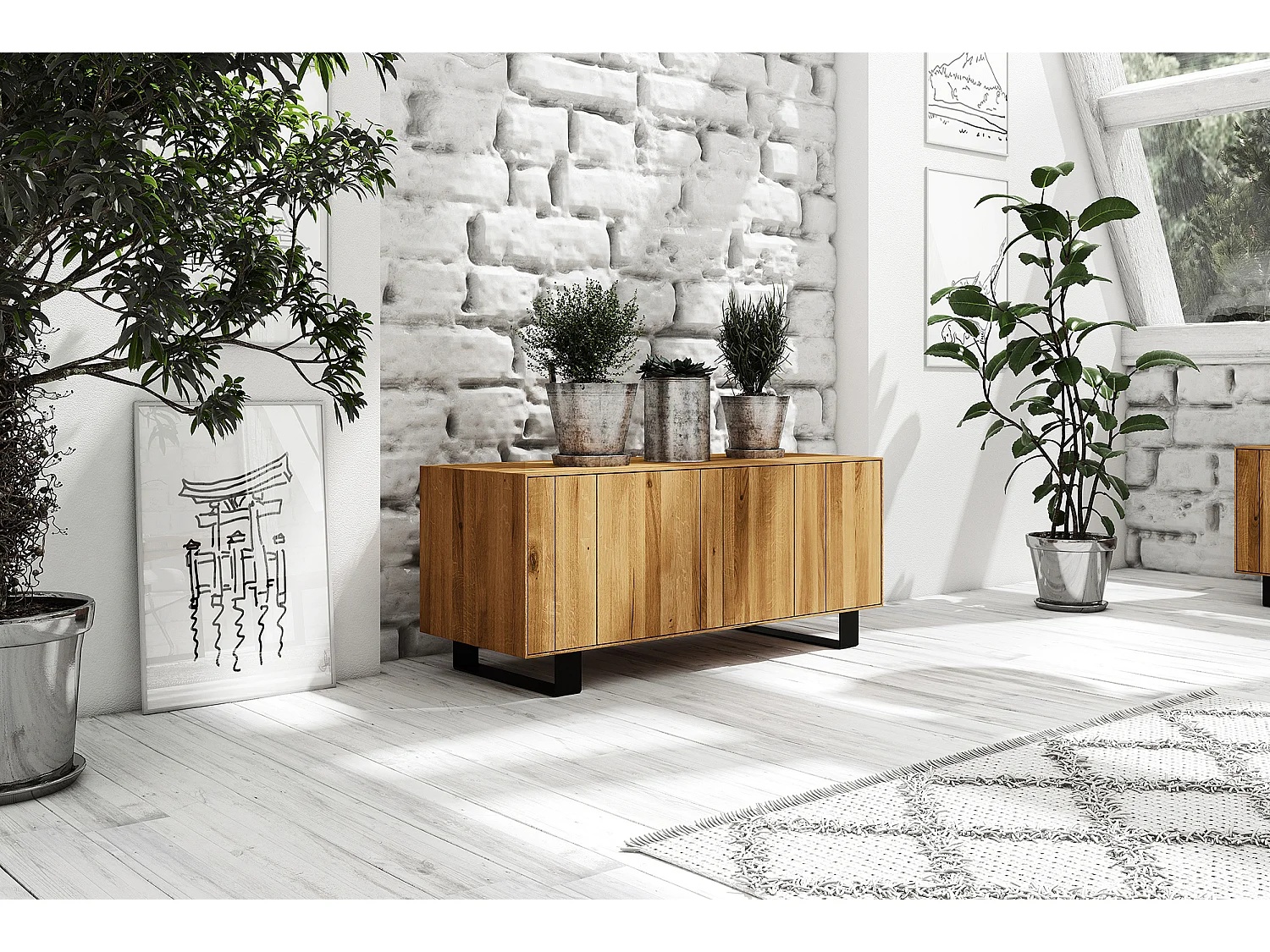 STEEL - Kommode aus Wildeiche, naturgeölt