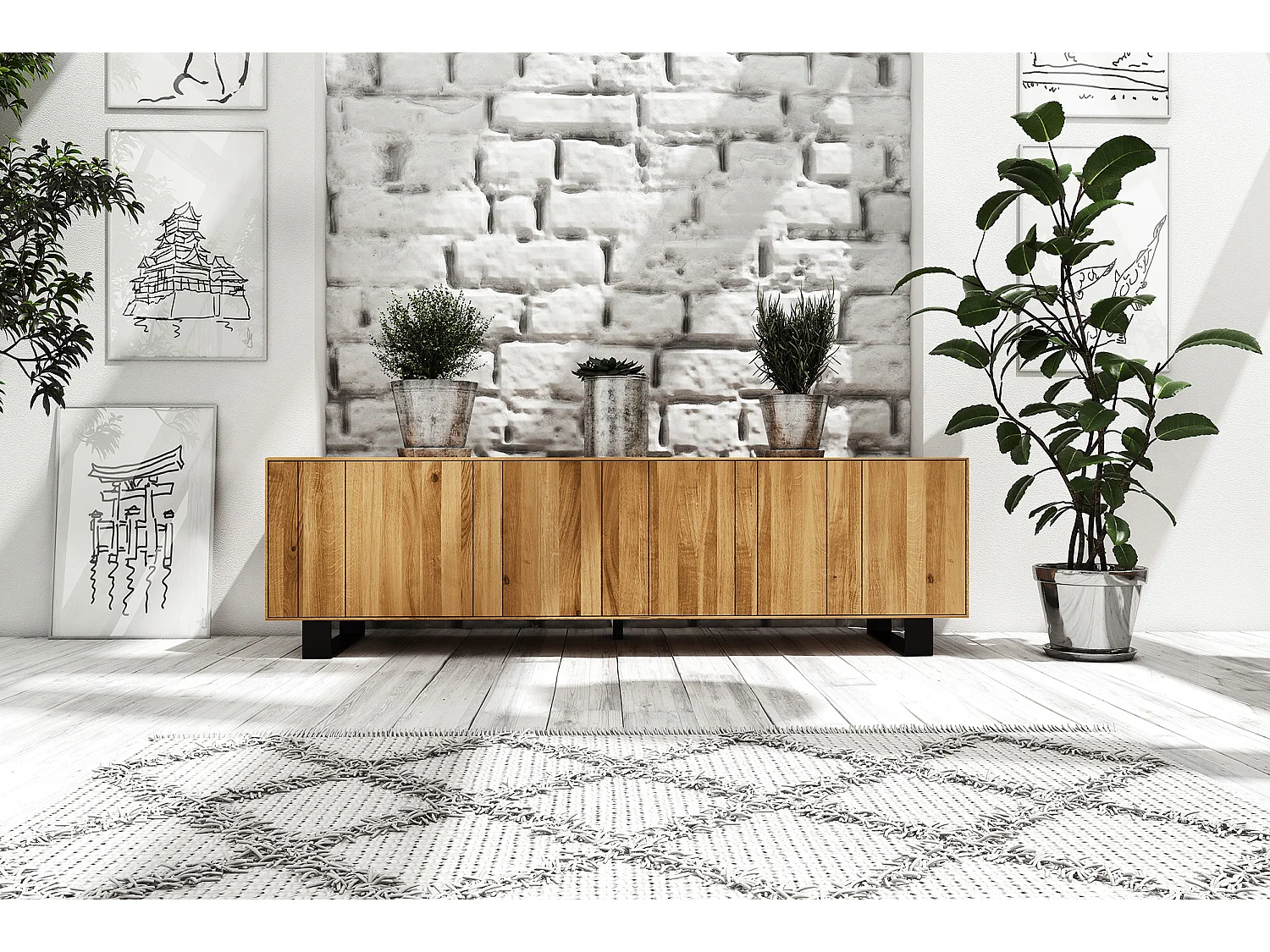 STEEL - Kommode aus Wildeiche, naturgeölt