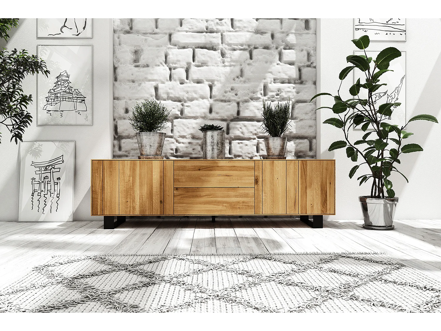 STEEL - Kommode aus Wildeiche, naturgeölt