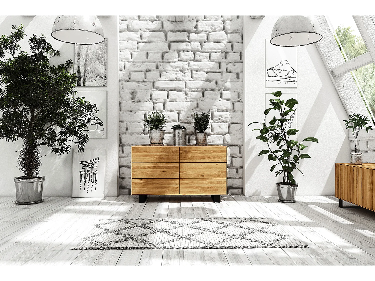 STEEL - Kommode aus Wildeiche, naturgeölt