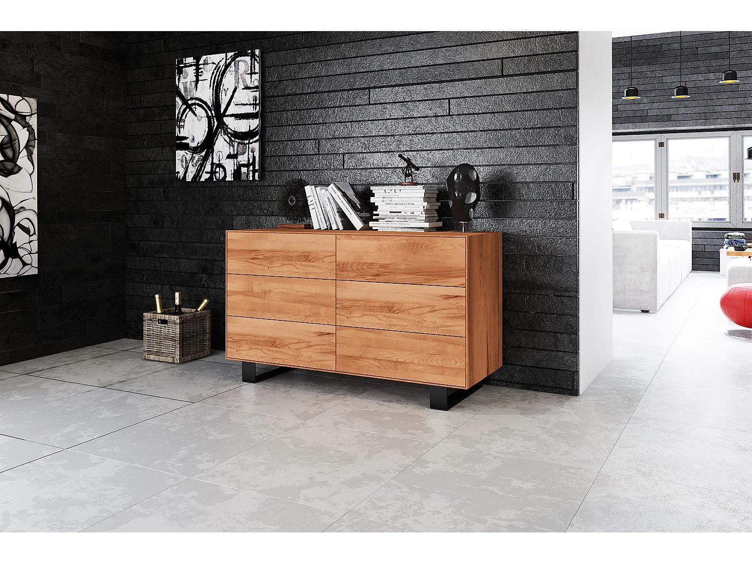 STEEL - Kommode aus Kernbuche, naturgeölt