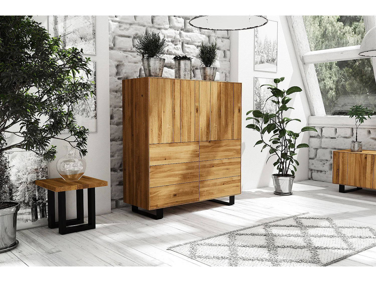 STEEL - Kommode aus Wildeiche, naturgeölt