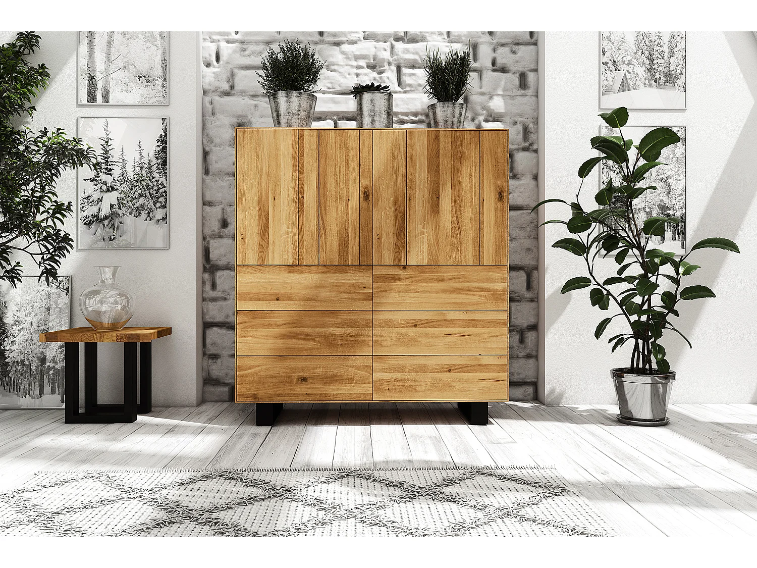 STEEL - Kommode aus Wildeiche, naturgeölt