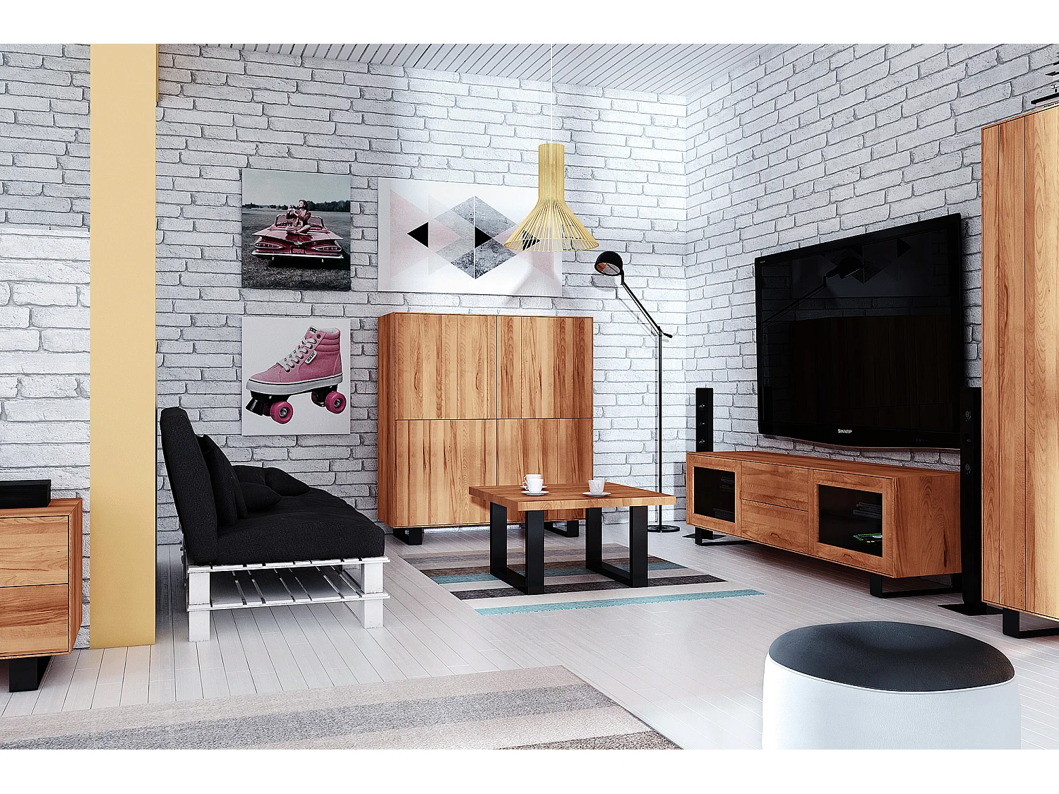 STEEL - Couchtisch  80x80 aus Kernbuche, naturgeölt