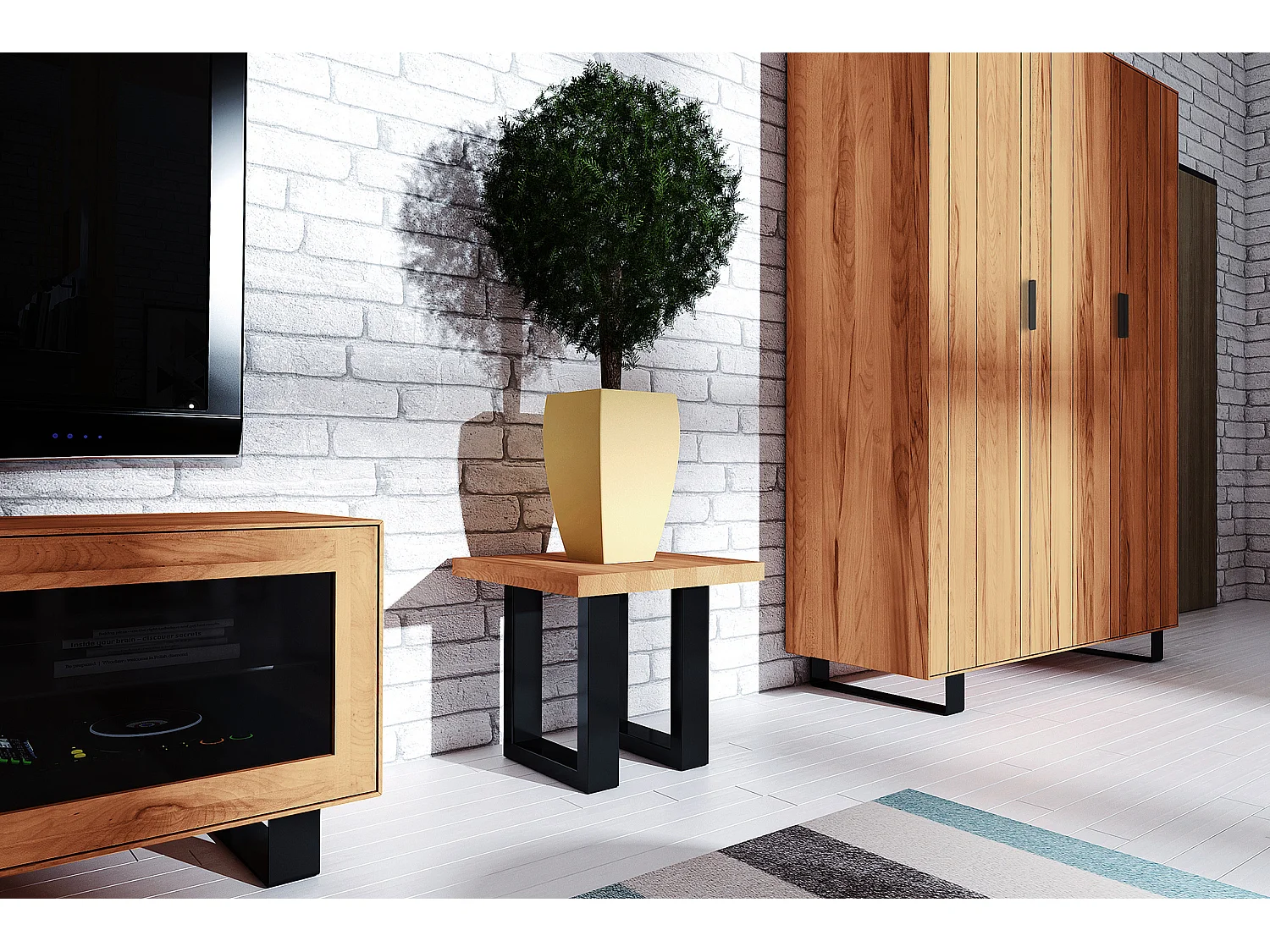 STEEL - Couchtisch  80x50 aus Kernbuche, naturgeölt