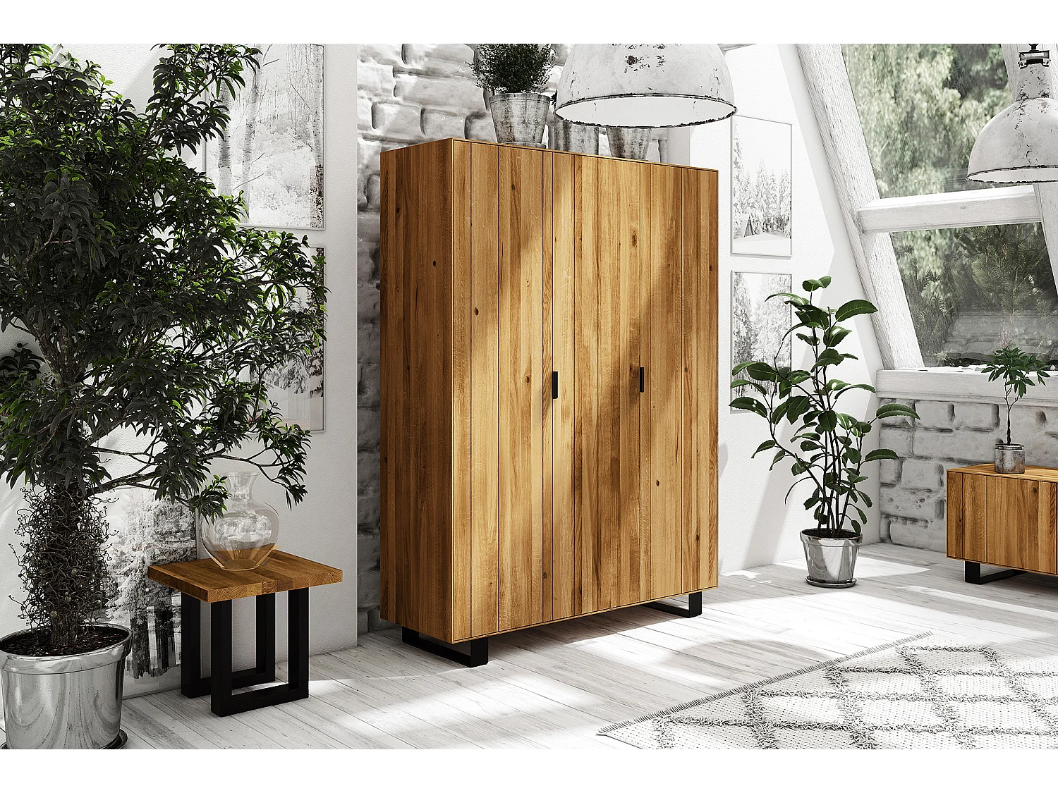 STEEL - Armoire en chêne sauvage, huilé naturel