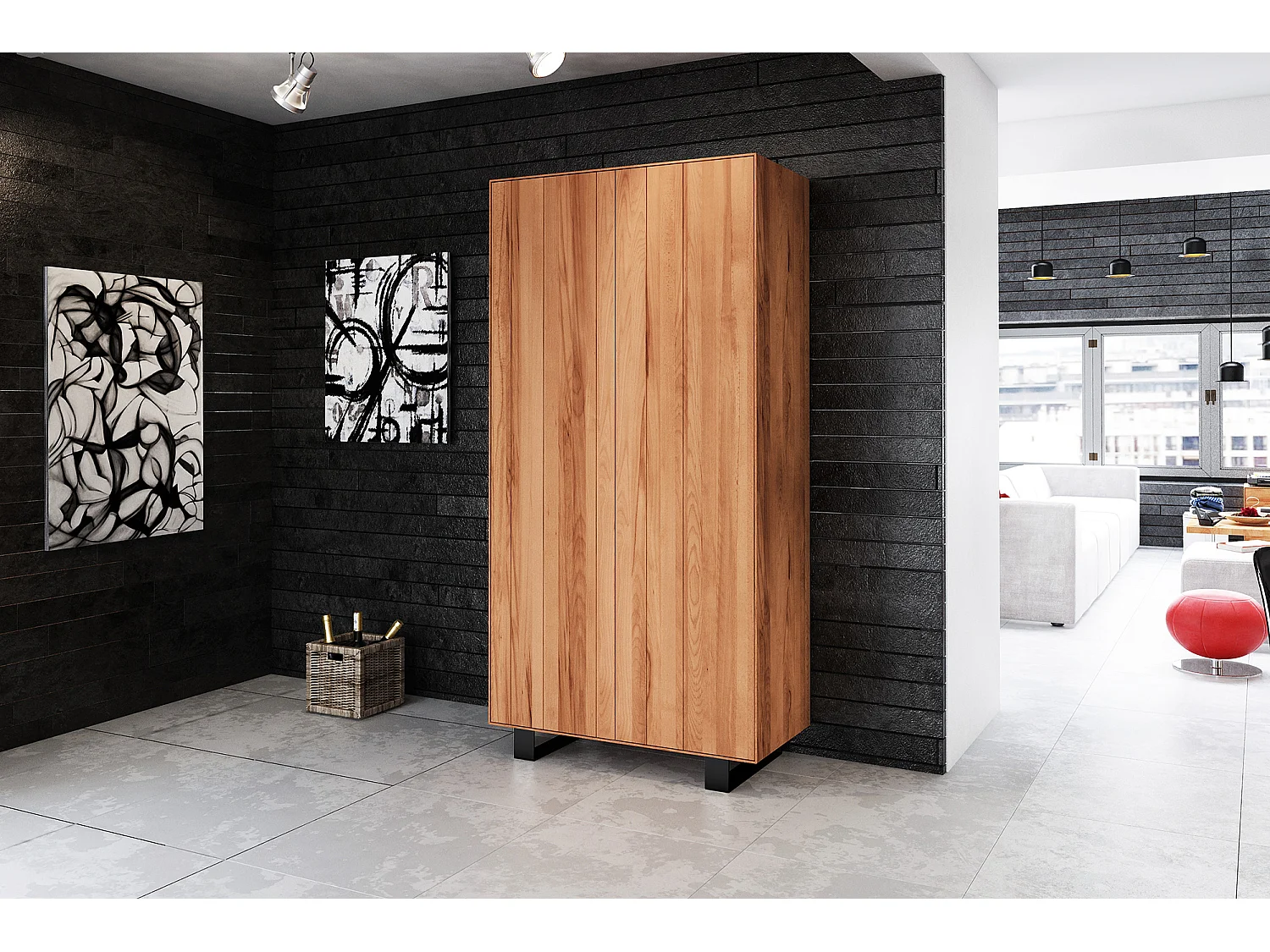 STEEL - Armoire en coeur de hêtre, huilé naturel