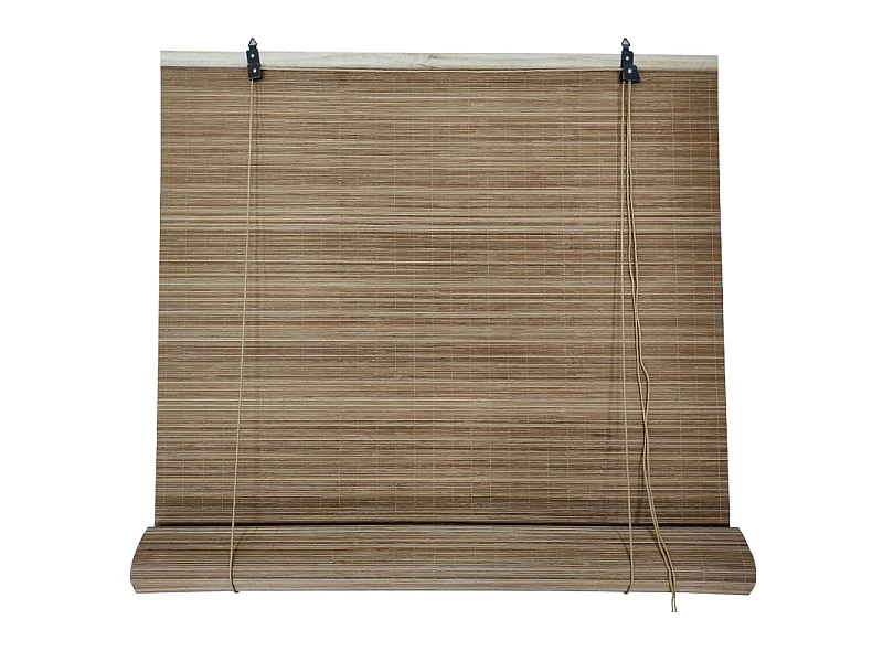 Estor Enrollable Premium 100% Bambú Natural Reforzado Marrón Medida 90X200 CM
